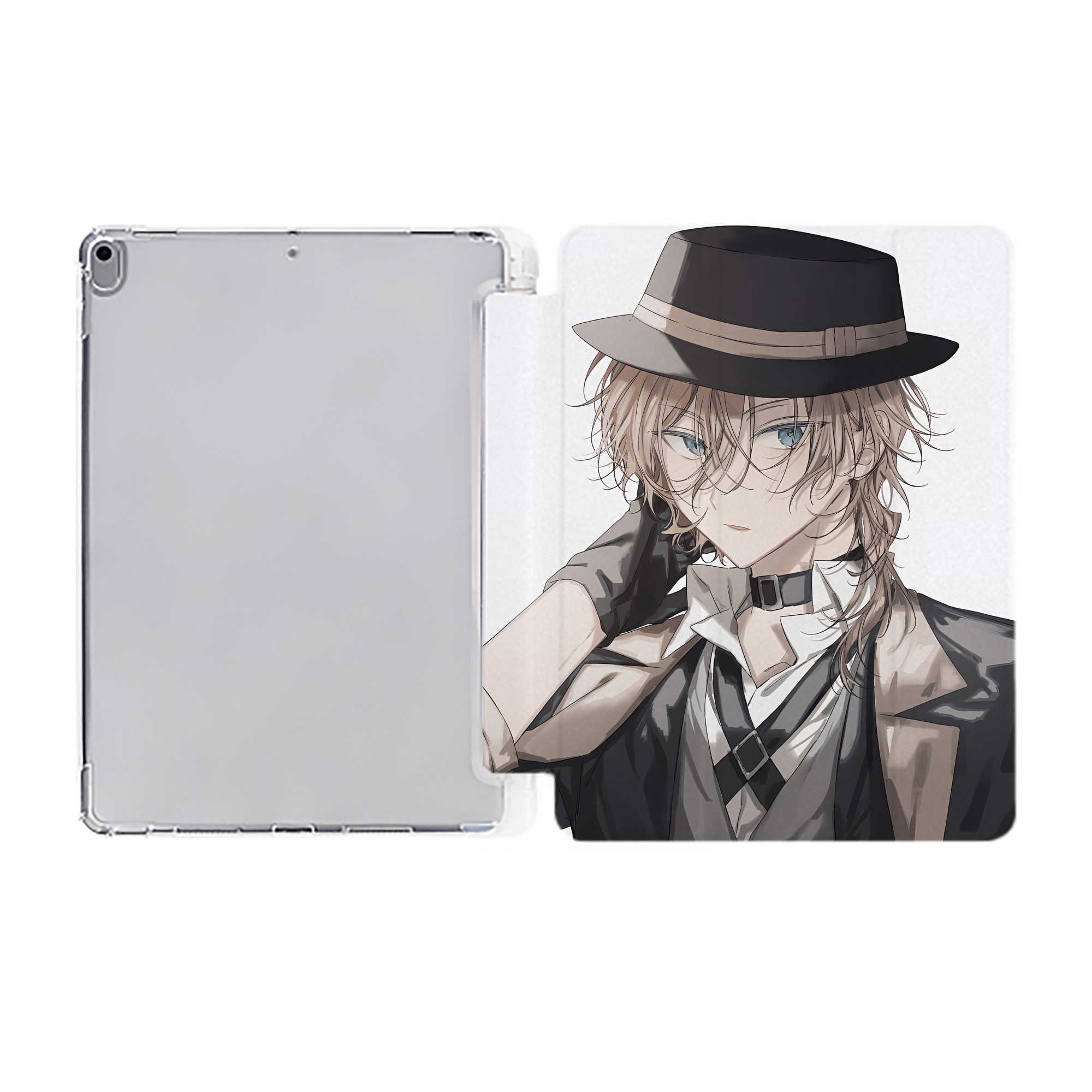（画像用） 文豪ストレイドッグス Bungo Stray Dogs IPad ケース ペン収納付き 三つ折りスタンド PUレザー×シリコン 対応機種9.5/10.5/10.9インチ